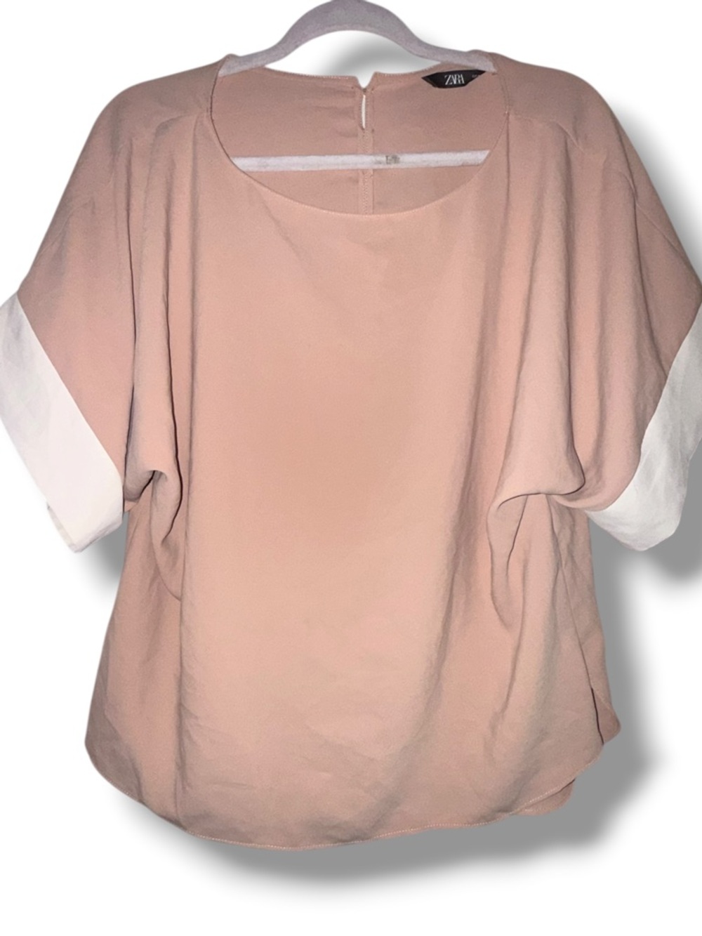 Zara short sleeve high low hem blouse